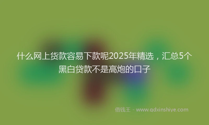 什么网上货款容易下款呢2025年精选，汇总5个黑白贷款不是高炮的口子