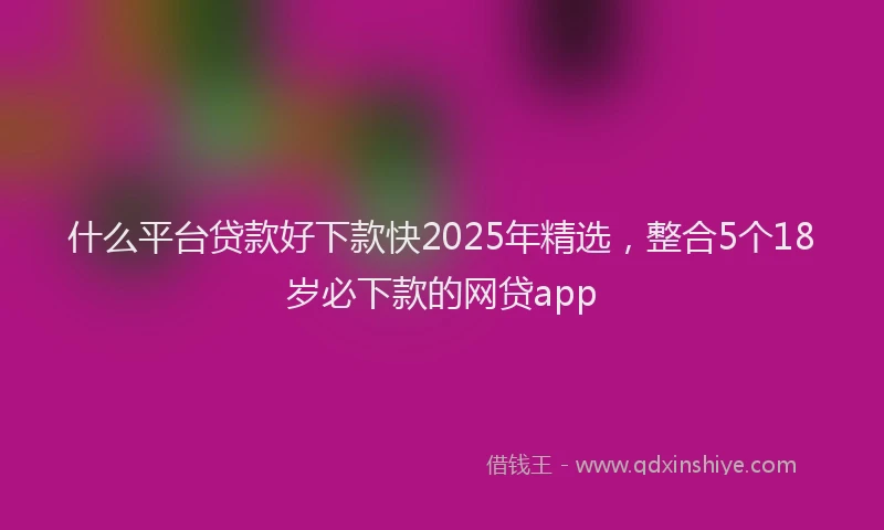 什么平台贷款好下款快2025年精选，整合5个18岁必下款的网贷app