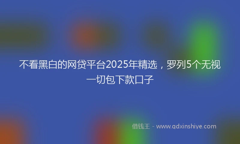 不看黑白的网贷平台2025年精选，罗列5个无视一切包下款口子