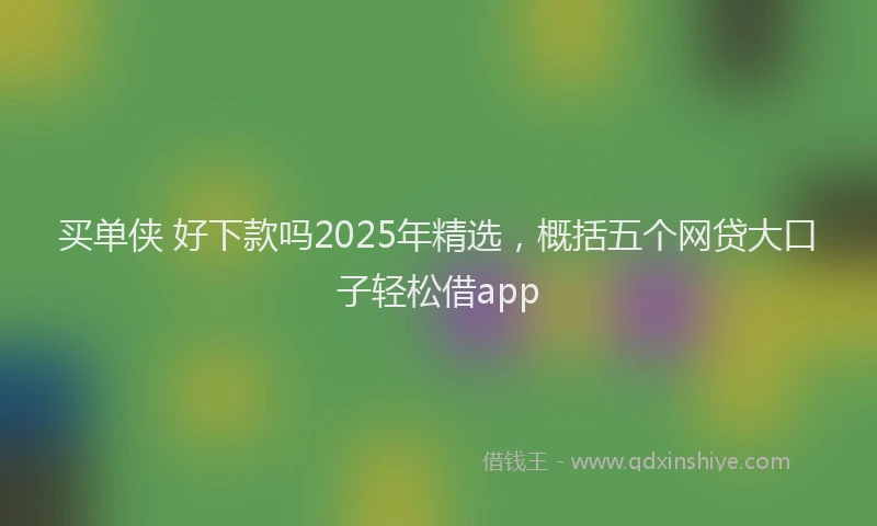 买单侠 好下款吗2025年精选，概括五个网贷大口子轻松借app