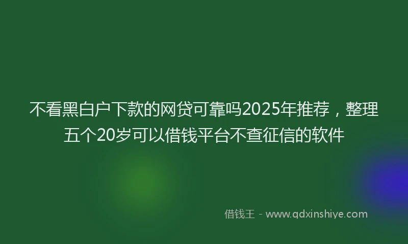 不看黑白户下款的网贷可靠吗2025年推荐，整理五个20岁可以借钱平台不查征信的软件