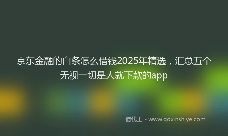 京东金融的白条怎么借钱2025年精选，汇总五个无视一切是人就下款的app