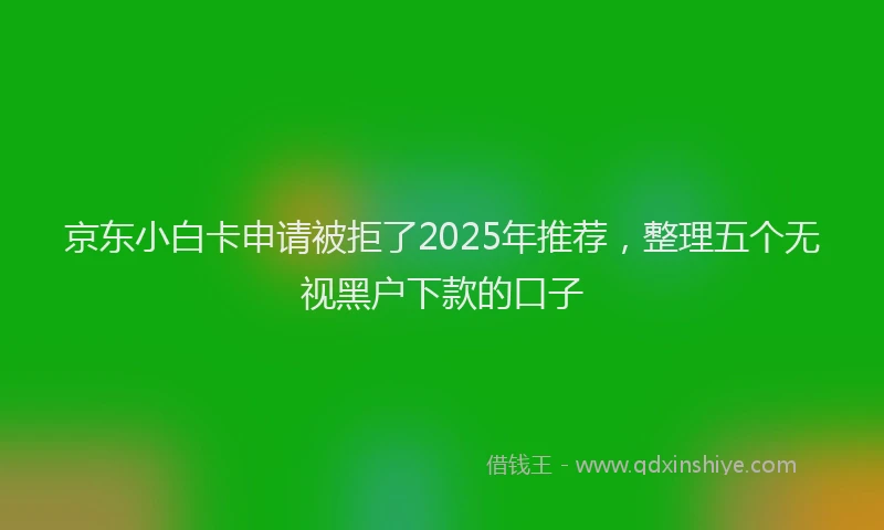 京东小白卡申请被拒了2025年推荐，整理五个无视黑户下款的口子