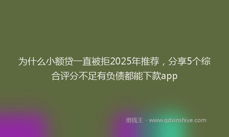 为什么小额贷一直被拒2025年推荐，分享5个综合评分不足有负债都能下款app