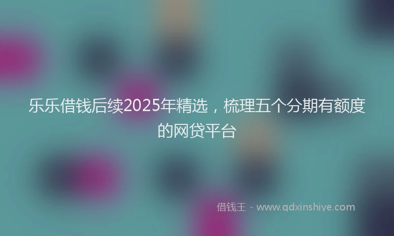 乐乐借钱后续2025年精选，梳理五个分期有额度的网贷平台