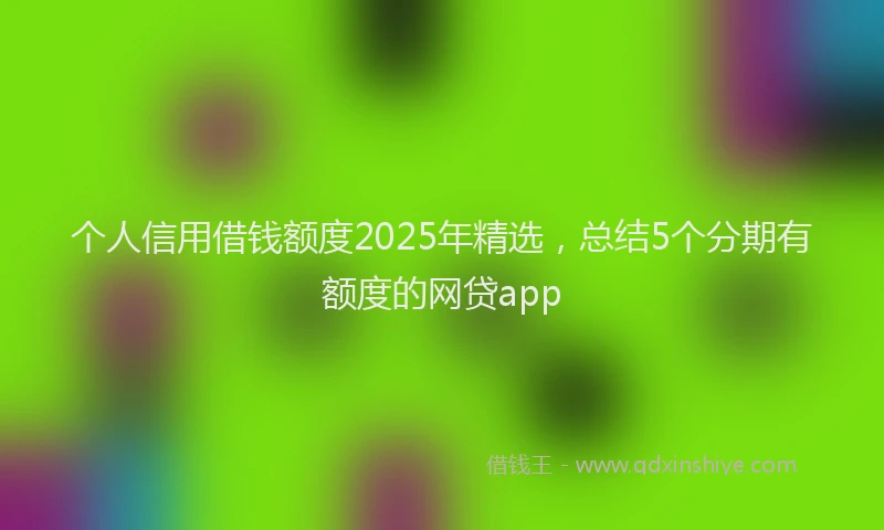 个人信用借钱额度2025年精选，总结5个分期有额度的网贷app