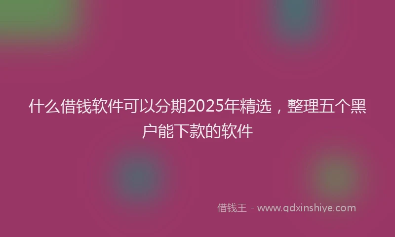 什么借钱软件可以分期2025年精选，整理五个黑户能下款的软件