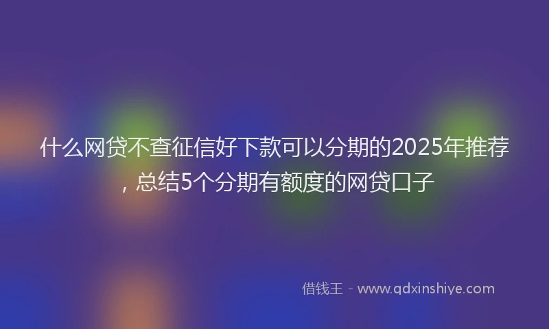 什么网贷不查征信好下款可以分期的2025年推荐，总结5个分期有额度的网贷口子
