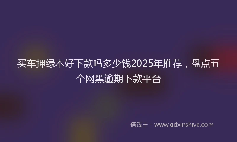 买车押绿本好下款吗多少钱2025年推荐，盘点五个网黑逾期下款平台