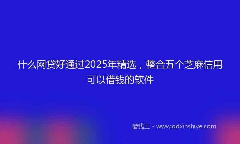 什么网贷好通过2025年精选，整合五个芝麻信用可以借钱的软件