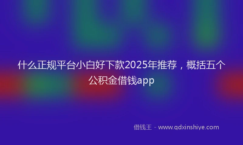 什么正规平台小白好下款2025年推荐，概括五个公积金借钱app