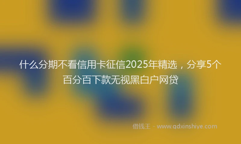 什么分期不看信用卡征信2025年精选，分享5个百分百下款无视黑白户网贷