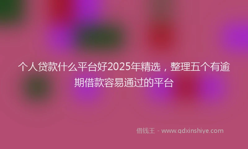 个人贷款什么平台好2025年精选，整理五个有逾期借款容易通过的平台