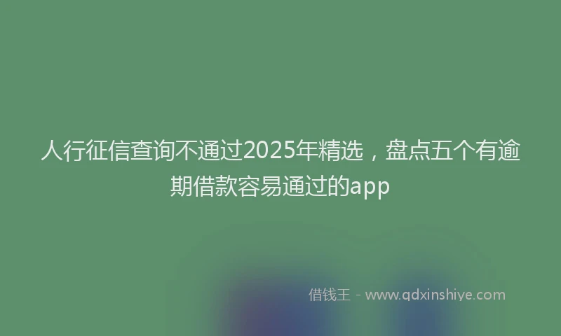 人行征信查询不通过2025年精选，盘点五个有逾期借款容易通过的app