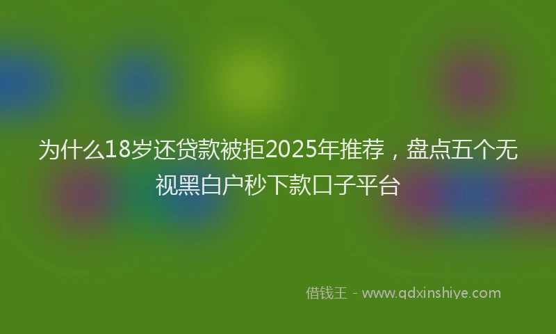 为什么18岁还贷款被拒2025年推荐，盘点五个无视黑白户秒下款口子平台