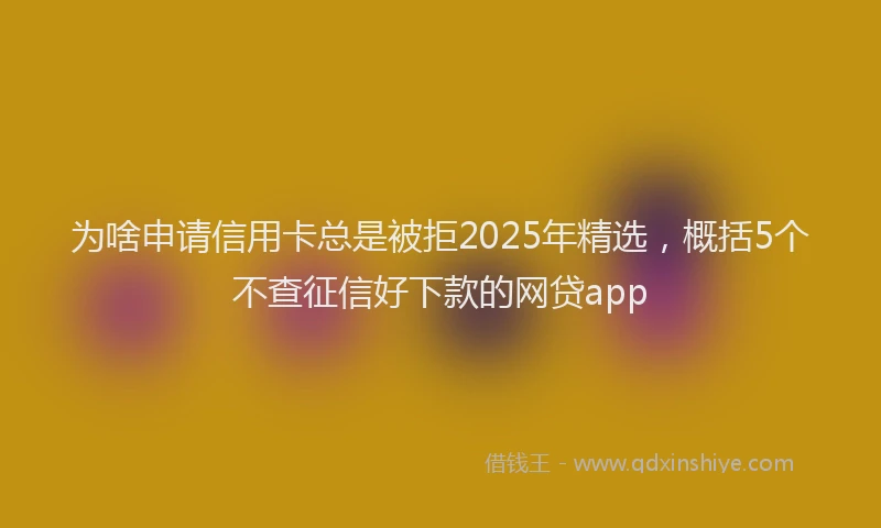 为啥申请信用卡总是被拒2025年精选，概括5个不查征信好下款的网贷app