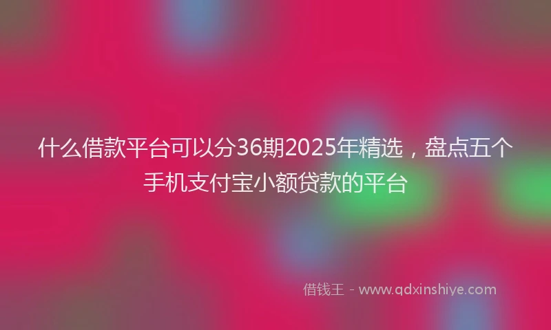 什么借款平台可以分36期2025年精选，盘点五个手机支付宝小额贷款的平台