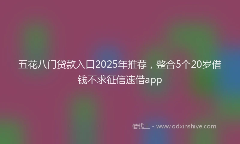 五花八门贷款入口2025年推荐，整合5个20岁借钱不求征信速借app