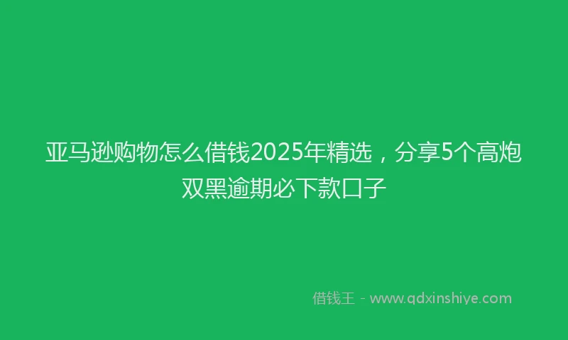 亚马逊购物怎么借钱2025年精选，分享5个高炮双黑逾期必下款口子