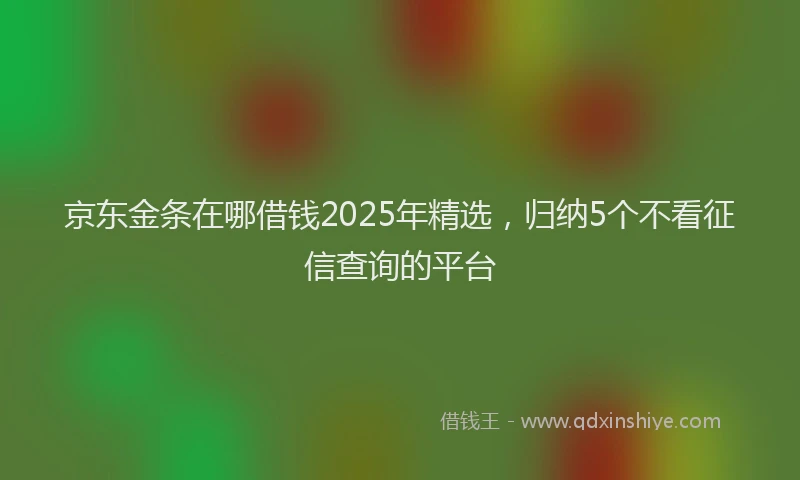 京东金条在哪借钱2025年精选，归纳5个不看征信查询的平台