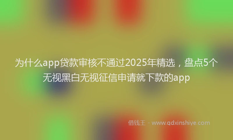 为什么app贷款审核不通过2025年精选，盘点5个无视黑白无视征信申请就下款的app