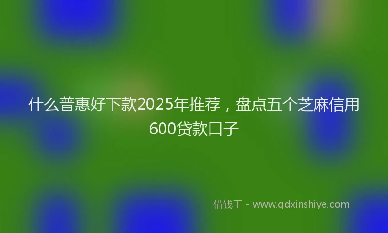 什么普惠好下款2025年推荐，盘点五个芝麻信用600贷款口子
