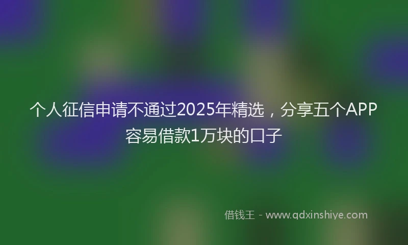 个人征信申请不通过2025年精选，分享五个APP容易借款1万块的口子