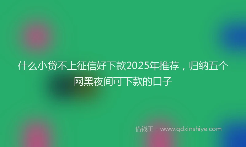 什么小贷不上征信好下款2025年推荐，归纳五个网黑夜间可下款的口子