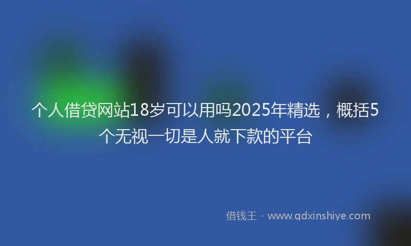 个人借贷网站18岁可以用吗2025年精选，概括5个无视一切是人就下款的平台