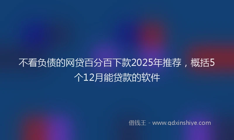 不看负债的网贷百分百下款2025年推荐，概括5个12月能贷款的软件