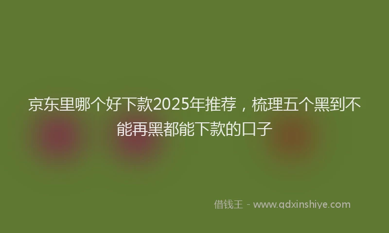 京东里哪个好下款2025年推荐，梳理五个黑到不能再黑都能下款的口子