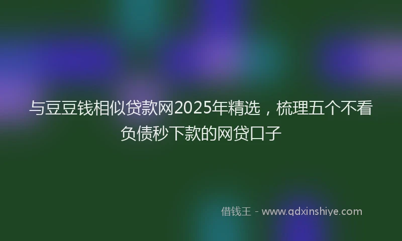 与豆豆钱相似贷款网2025年精选，梳理五个不看负债秒下款的网贷口子