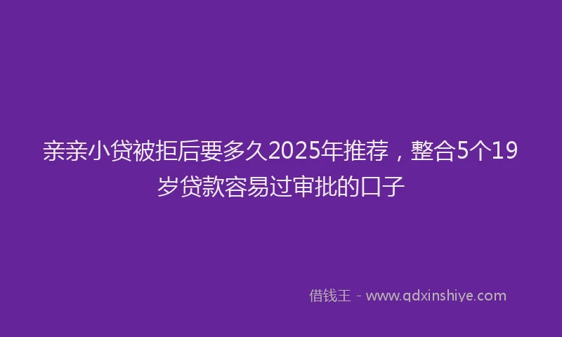 亲亲小贷被拒后要多久2025年推荐，整合5个19岁贷款容易过审批的口子