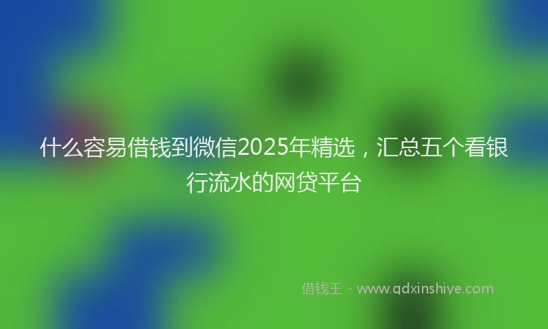 什么容易借钱到微信2025年精选，汇总五个看银行流水的网贷平台
