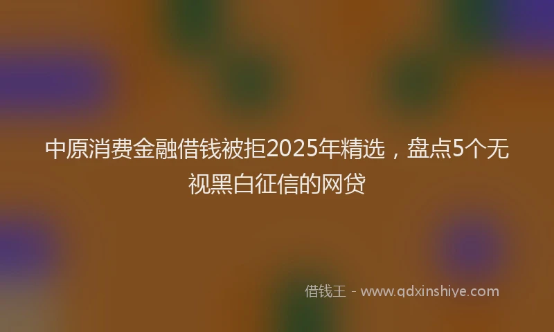 中原消费金融借钱被拒2025年精选，盘点5个无视黑白征信的网贷