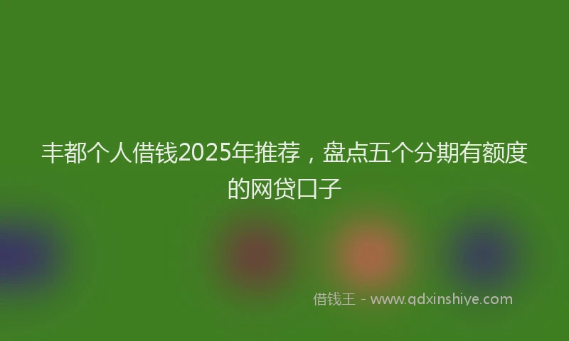 丰都个人借钱2025年推荐，盘点五个分期有额度的网贷口子