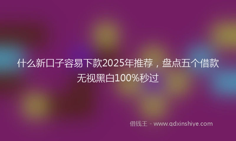 什么新口子容易下款2025年推荐，盘点五个借款无视黑白100%秒过