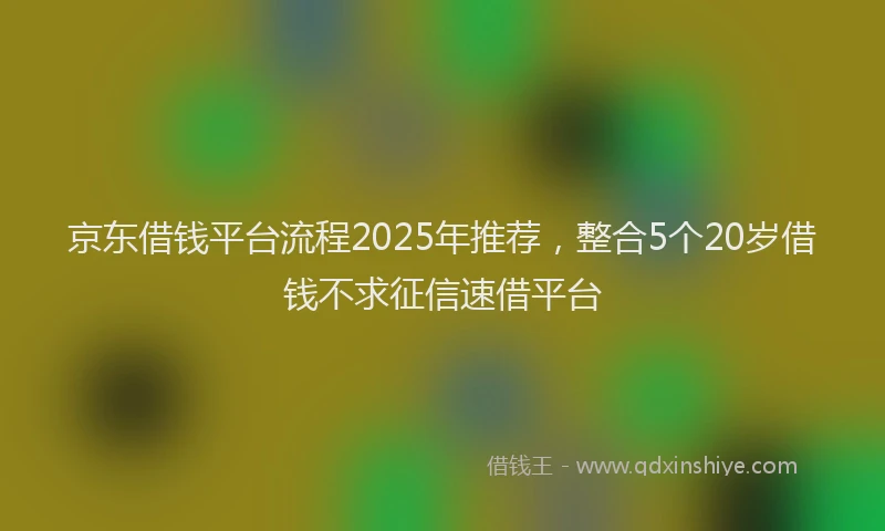 京东借钱平台流程2025年推荐，整合5个20岁借钱不求征信速借平台