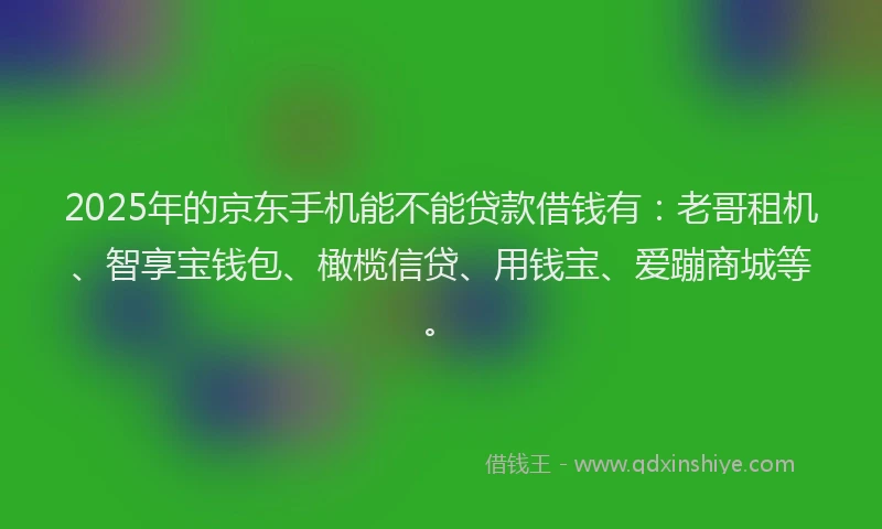 2025年的京东手机能不能贷款借钱有：老哥租机、智享宝钱包、橄榄信贷、用钱宝、爱蹦商城等。