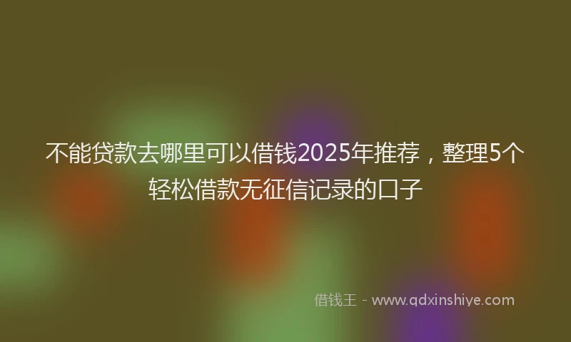 不能贷款去哪里可以借钱2025年推荐，整理5个轻松借款无征信记录的口子