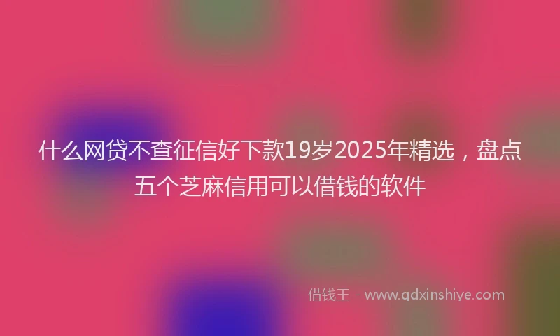 什么网贷不查征信好下款19岁2025年精选，盘点五个芝麻信用可以借钱的软件