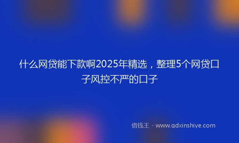 什么网贷能下款啊2025年精选，整理5个网贷口子风控不严的口子