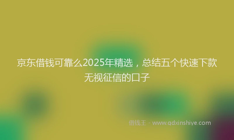 京东借钱可靠么2025年精选，总结五个快速下款无视征信的口子