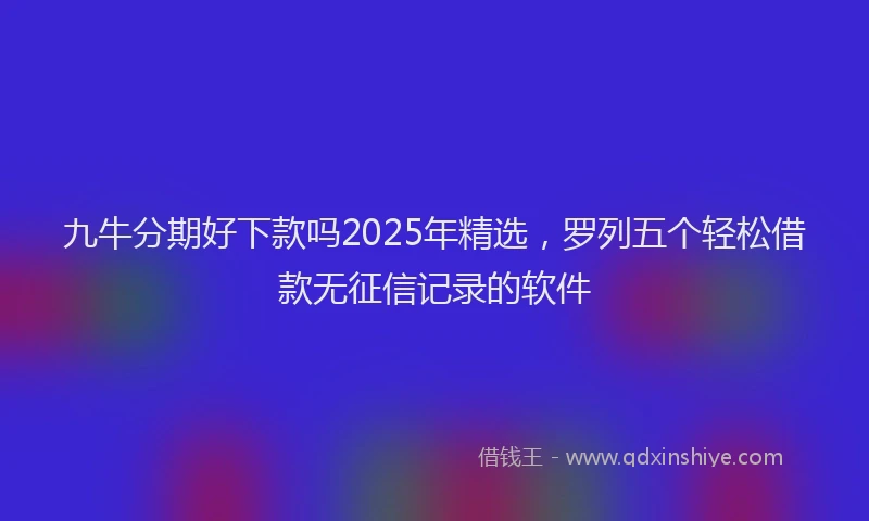 九牛分期好下款吗2025年精选，罗列五个轻松借款无征信记录的软件