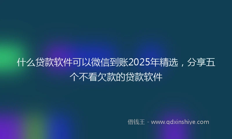 什么贷款软件可以微信到账2025年精选，分享五个不看欠款的贷款软件