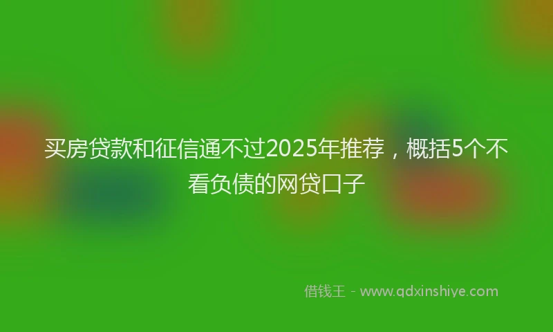 买房贷款和征信通不过2025年推荐，概括5个不看负债的网贷口子