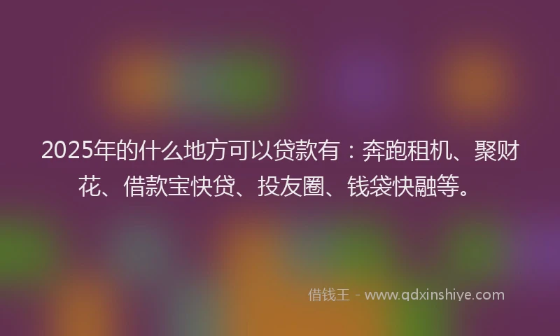 2025年的什么地方可以贷款有：奔跑租机、聚财花、借款宝快贷、投友圈、钱袋快融等。