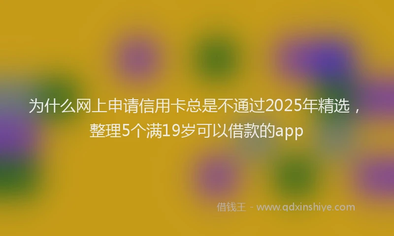 为什么网上申请信用卡总是不通过2025年精选，整理5个满19岁可以借款的app