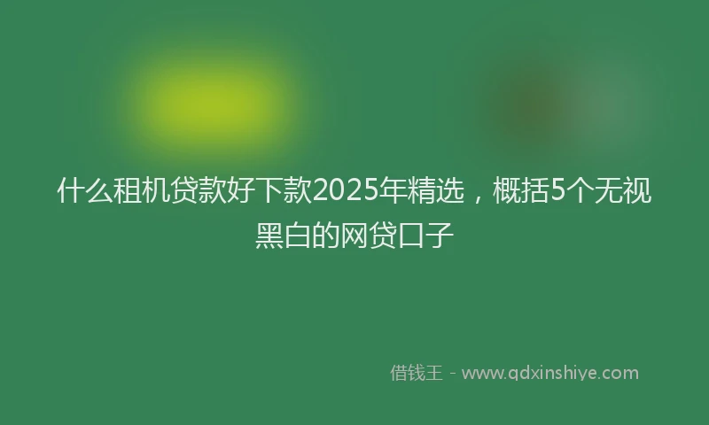 什么租机贷款好下款2025年精选，概括5个无视黑白的网贷口子