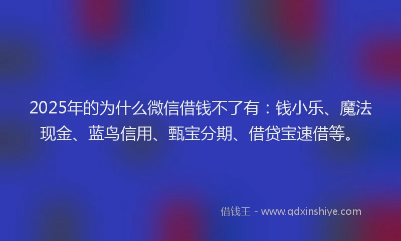2025年的为什么微信借钱不了有：钱小乐、魔法现金、蓝鸟信用、甄宝分期、借贷宝速借等。